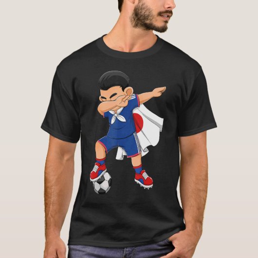 Dabbing Soccer Boy Japan Football Flag Kinder T-Shirt (Vorderseite)