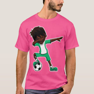 Dabbing Soccer Boy Nigeria Nigerianische Flagge Je T-Shirt