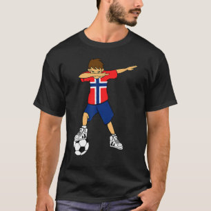 Dabbing Soccer Boy Norwegen Norwegischer Fußball T-Shirt