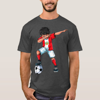 Dabbing Soccer Boy Peru - Peruanisches Fußballgesc T-Shirt