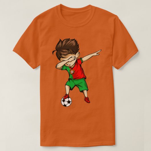 Dabbing Soccer Boy Portugal Jersey Portugal Foo T-Shirt (Design vorne)