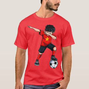 Dabbing Soccer Boy Vietnam Vietnamesischer Fußball T-Shirt