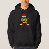 Dabbing Softball Ball Weihnachtsmannmütze Sonnenbr Hoodie (Vorderseite)