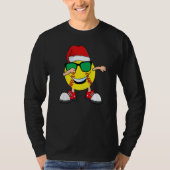 Dabbing Softball Ball Weihnachtsmannmütze Sonnenbr T-Shirt (Vorderseite)