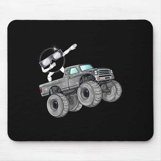 Dabbing Solar Eclipse Monster Truck Fun Jungs Kind Mousepad (Vorne)
