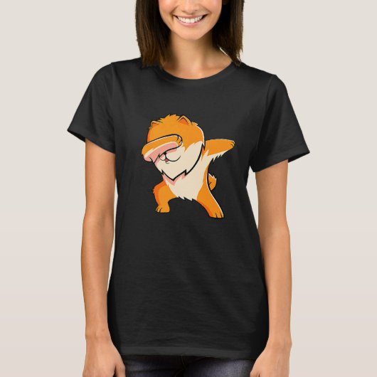 Dabbing Spitz Dog Dab Dance T-Shirt (Vorderseite)