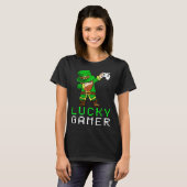Dabbing St Paddy's Day Video Gaming Leprechaun Gre T-Shirt (Vorne ganz)