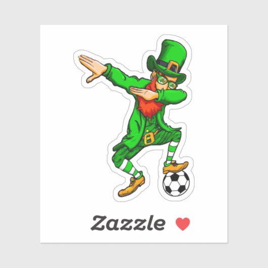Dabbing St. Patricks Day Leprechaun Soccer Aufkleber (Blatt)