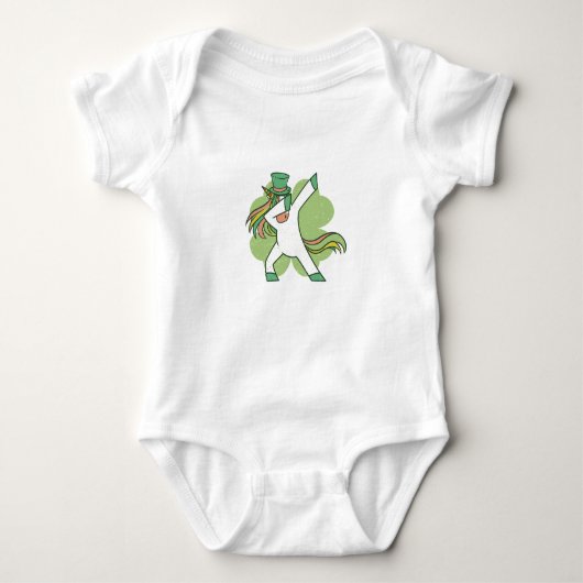 Dabbing St Patricks Unicorn Baby Bodysuit Baby Strampler (Vorderseite)