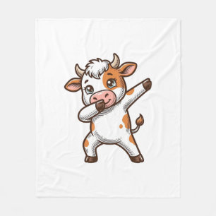 Dabbing Süße Kuh Vintage Gravur T-Shirt Design_ Fleecedecke