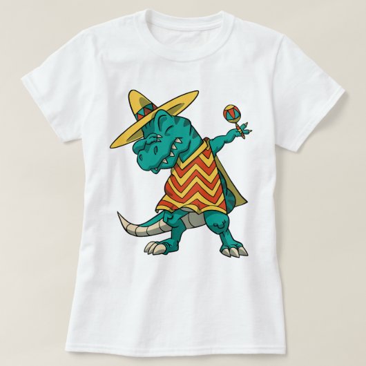 Dabbing T-rex Dinosaurier Cinco De Mayo Fiesta 202 T-Shirt (Design vorne)