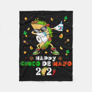 Dabbing Taco Cinco De Mayo 2021 Gesichtsmaske Quar Fleecedecke