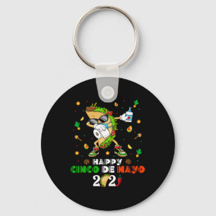 Dabbing Taco Cinco De Mayo 2021 Gesichtsmaske Quar Schlüsselanhänger