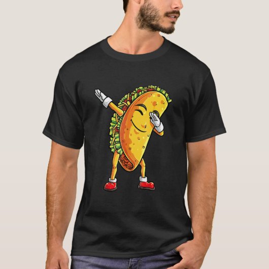 Dabbing Taco Cinco De Mayo Boys Männer mexikanisch T-Shirt (Vorderseite)