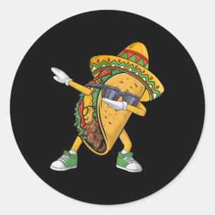 Dabbing Taco Cinco De Mayo Funny Mexic Food Dab Runder Aufkleber