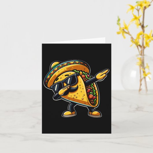 Dabbing Taco Cinco De Mayo Funny Mexican Fathers D Karte (Gelbe Blume)