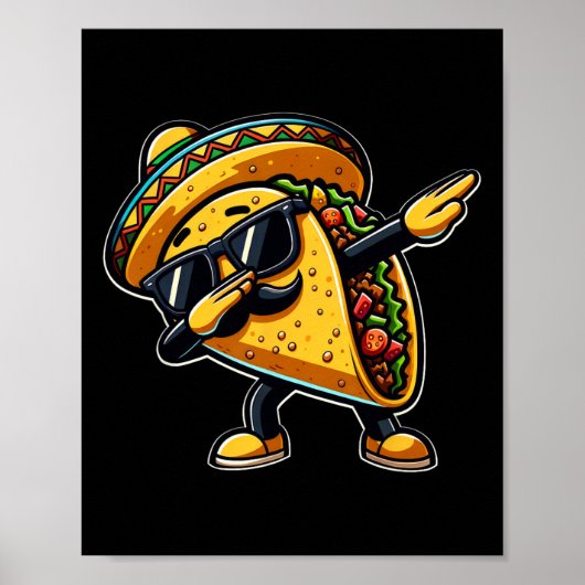 Dabbing Taco Cinco De Mayo Funny Mexican Fathers D Poster (Vorne)