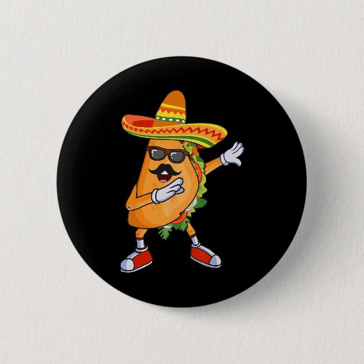 Dabbing Taco Funny Cinco De Mayo Mexiko Party Button (Vorderseite)