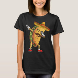 Dabbing Taco Sombrero Funny Mexican Food Fiesta T-Shirt