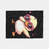 Dabbing-Tanz-Ente-Herz-Sungles Fleecedecke (Vorderseite (Horizontal))