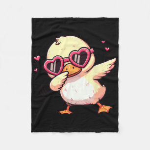 Dabbing-Tanz-Ente-Herz-Sungles Fleecedecke
