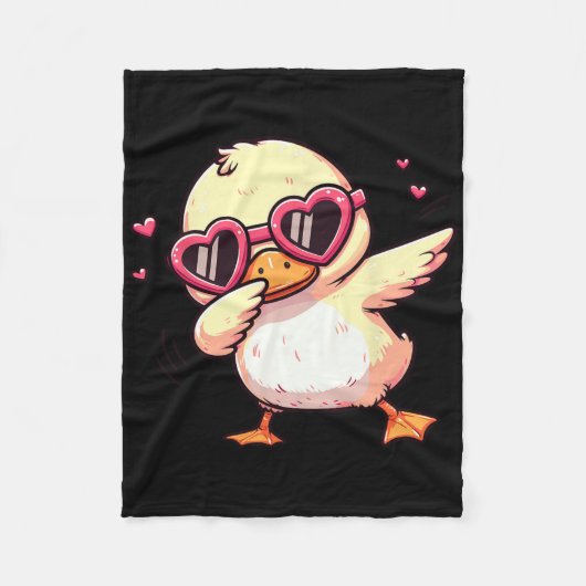 Dabbing-Tanz-Ente-Herz-Sungles Fleecedecke (Vorderseite)