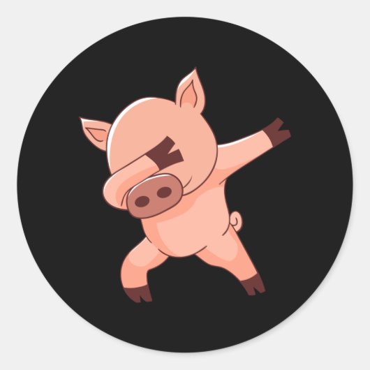 Dabbing Tanzschwein Runder Aufkleber (Vorderseite)