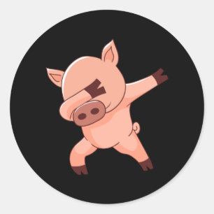 Dabbing Tanzschwein Runder Aufkleber