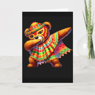 Dabbing Teddy Bär Lucha Libre Cinco De Mayo Mexika Karte