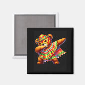Dabbing Teddy Bär Lucha Libre Cinco De Mayo Mexiko Magnet (Vorderseite/Rückseite)