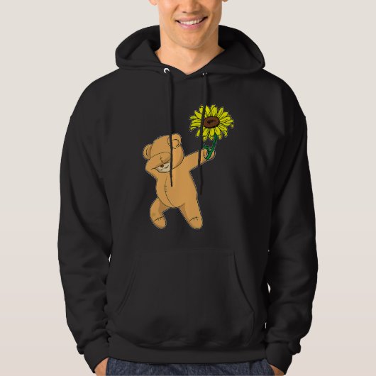 Dabbing Teddy Bär Sonnenblumen Autismus Bewusstsei Hoodie (Vorderseite)