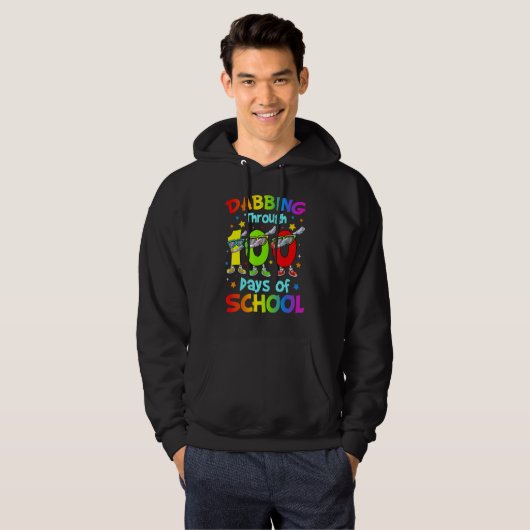 Dabbing Through 100 Days Of School 100th Day Schoo Hoodie (Vorne ganz)