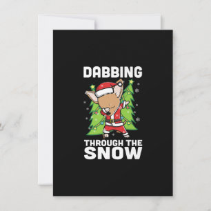 Dabbing Through Snow Chihuahua Weihnachtshund Dankeskarte