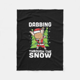 Dabbing Through Snow Chihuahua Weihnachtshund Fleecedecke