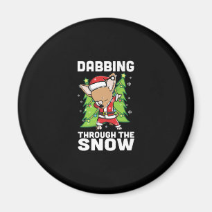 Dabbing Through Snow Chihuahua Weihnachtshund Magnet