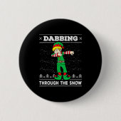 Dabbing Through The Snow Elf Dab Ugly Christmas Sw Button (Vorderseite)