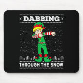 Dabbing Through The Snow Elf Dab Ugly Christmas Sw Mousepad (Vorne)