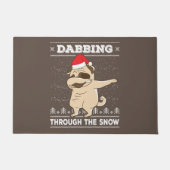 Dabbing Through The Snow Pug Ugly Christmas Sweate Fußmatte (Vorderseite)