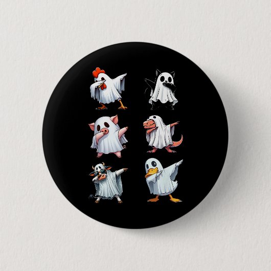 Dabbing Tiere Farm Halloween Ghost Kostüm Funny Button (Vorderseite)