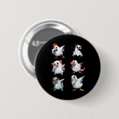 Dabbing Tiere Farm Halloween Ghost Kostüm Funny Button (Vorne & Hinten)