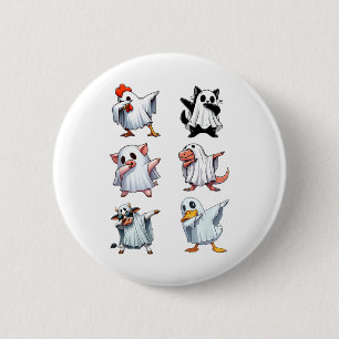 Dabbing Tiere Farm Halloween Ghost Kostüm Funny Button