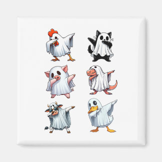 Dabbing Tiere Farm Halloween Ghost Kostüm Funny Magnet