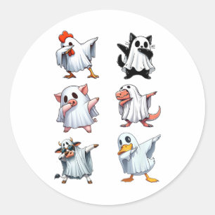Dabbing Tiere Farm Halloween Ghost Kostüm Funny Runder Aufkleber