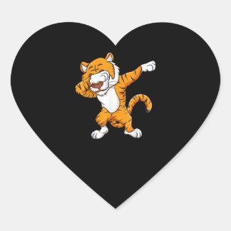 Dabbing Tiger Squad Football Mascot Funny Dab Herz-Aufkleber