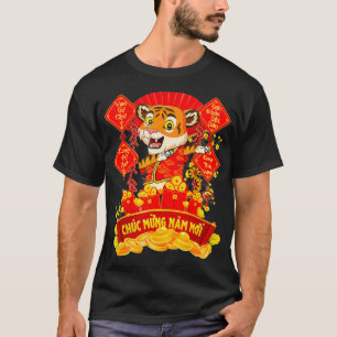 Dabbing Tiger Vietnamese Tet 2022 Chuc Mung Nam Mo T-Shirt
