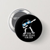 Dabbing Total Solar Eclipse 04.08.2024 Fun Dab Boy Button (Vorne & Hinten)