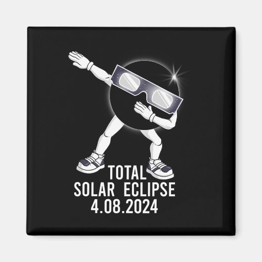 Dabbing Total Solar Eclipse 04.08.2024 Fun Dab Boy Magnet (Vorne)