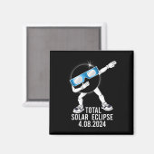 Dabbing Total Solar Eclipse 04.08.2024 Fun Dab Boy Magnet (Vorderseite/Rückseite)