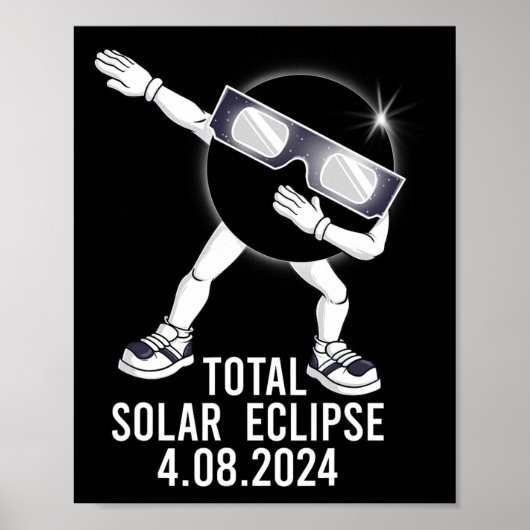 Dabbing Total Solar Eclipse 04.08.2024 Fun Dab Boy Poster (Vorne)