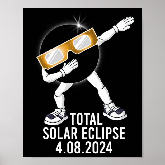 Dabbing Total Solar Eclipse 04.08.2024 Fun Dab Boy Poster (Vorne)